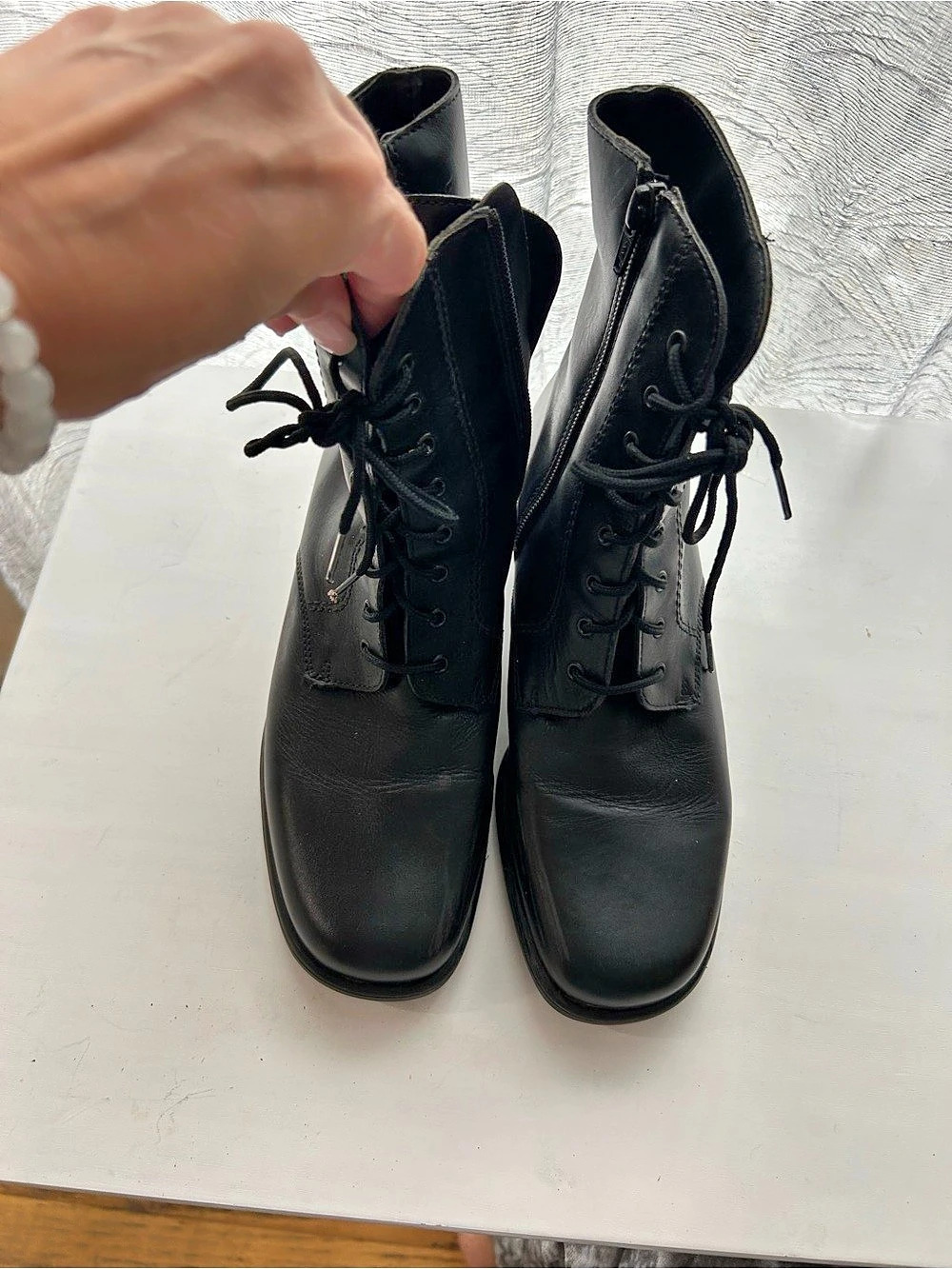 Caramelle Lace-Up Ankle Boots Black US 7 M